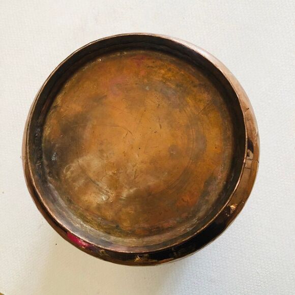 Vintage Copper Planter with Handle hand-hammered pot - Picture 8 of 11